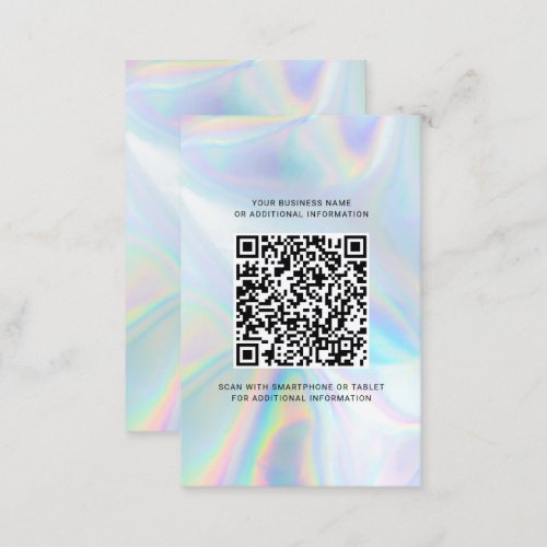 Business Logo Corporate QR Code Holographic Business Card