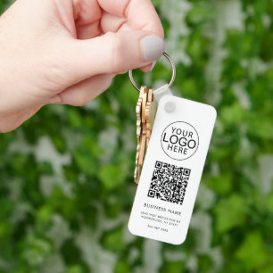Business Logo Corporate QR Code Promo Custom Keychain