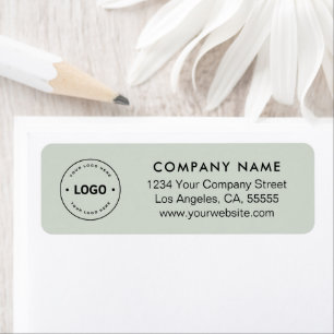 Business Logo Corporate Sage Green Return Address Label