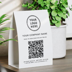 Business Logo Create Your QR Code Paper Table Tent