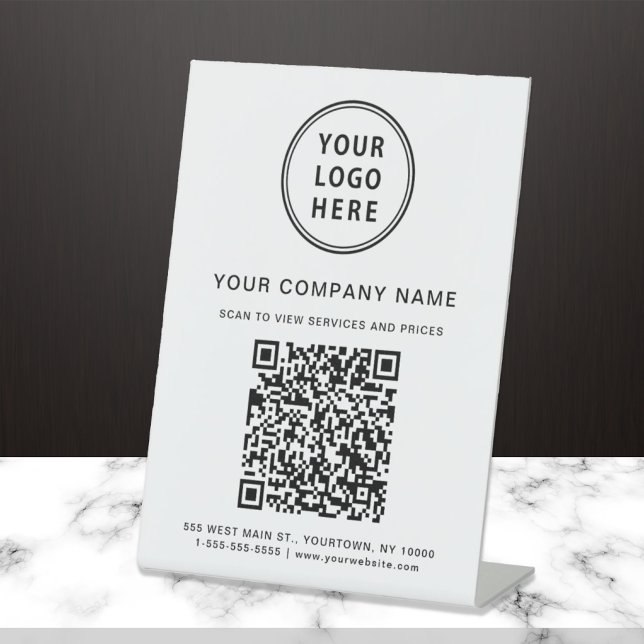 Business Logo Create Your QR Code Pedestal Sign (Creator Uploaded)