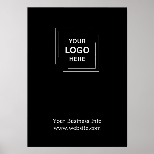 Business Logo | Custom Black Professional Card  Holder (Front)