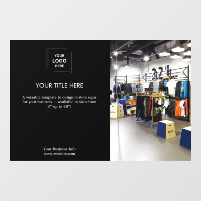 Business Logo | Custom Black Promotional Window Cling (Sheet)
