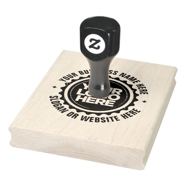 Business Logo Custom Bold Rubber Stamp (Stamp)