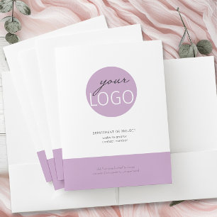 Business Logo Custom Colored Border and Text Pocke Pocket Folder