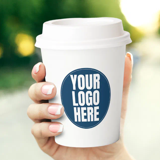 Business Logo Custom Company Photo Paper Cups | Zazzle
