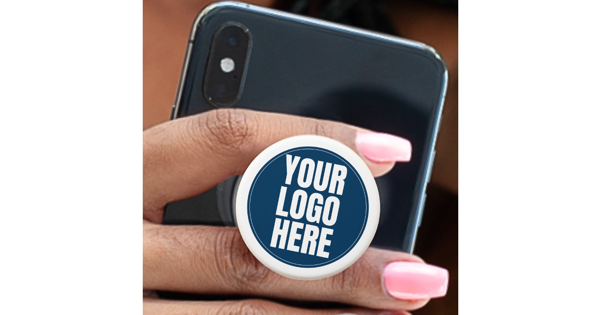 Business Logo Custom Company Photo PopSocket | Zazzle
