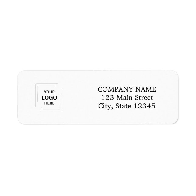 Business Logo | Custom Company Return Address  Label (Front)