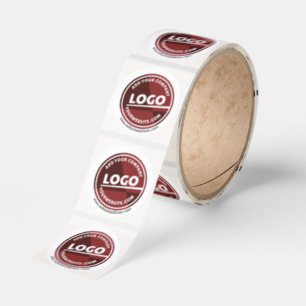 Business Logo Custom Company Website Address Classic Round Sticker