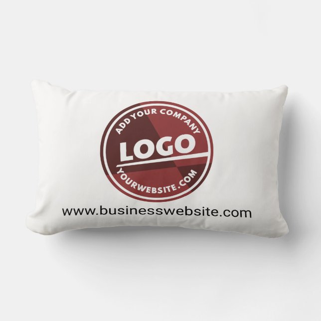 Business Logo Custom Company Website Address Lumbar Pillow (Front)