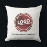 Business Logo Custom Company Website Address Outdoor Pillow<br><div class="desc">Add your company logo and brand website or slogan by clicking the "Personalize" button above. These brand-able pillows can be used to advertise your business in your showroom or reception area. Available in other colors and sizes. No minimum order quantity and no setup fee. Order as many or as fewer...</div>