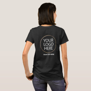 Business Logo   Custom Employee back & front black T-Shirt