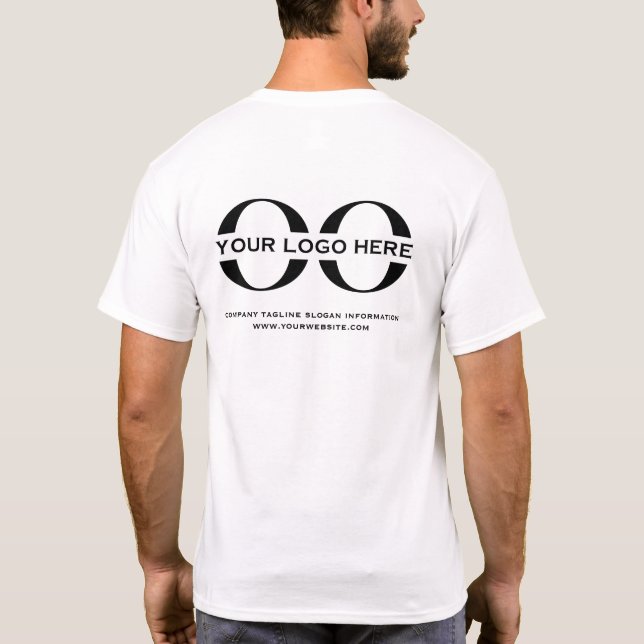 Business Logo Custom Employee Staff Company T-Shirt (Back)