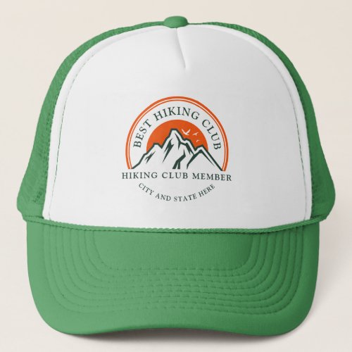 Business Logo Custom Name Hiking Club Swag Trucker Hat
