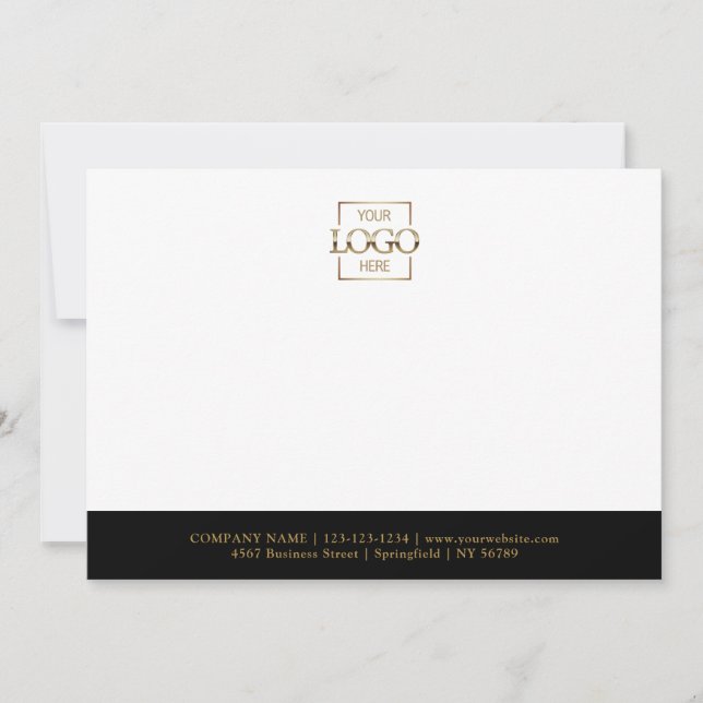 Business Logo Custom Personalized Modern Flat Note Card (Front)