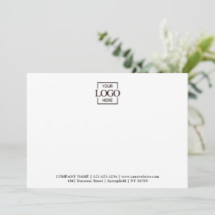 Business Logo Custom Personalized Modern Flat Note Card