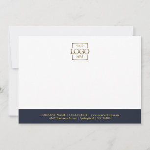 Business Logo Custom Personalized Modern Flat Note Card