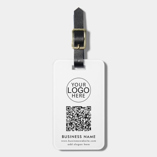 Business Logo Custom QR Code Company Luggage Tag (Front Vertical)