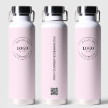 Business logo Custom QR code website Pink Water Bottle<br><div class="desc">Make a bold statement for your business with the Business Logo Custom QR Code Website Pink Water Bottle. This professional water bottle not only showcases your business logo but also offers a unique and effective way to increase web traffic and customer engagement. With the custom QR code generator on the...</div>