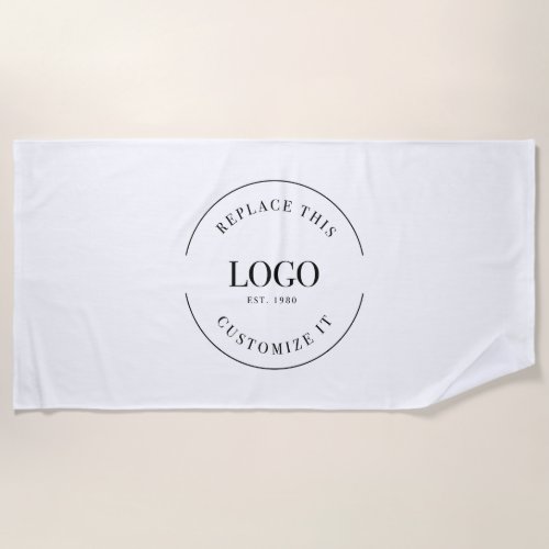 Business logo Custom QR code website professional Beach Towel