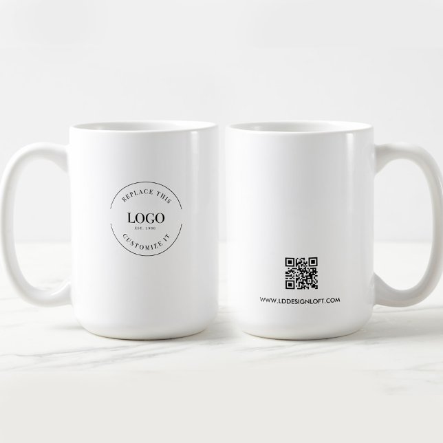 Business logo Custom QR code website professional Coffee Mug (Creator Uploaded)
