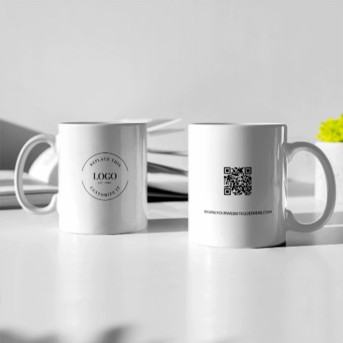 Business logo Custom QR code website professional  Coffee Mug