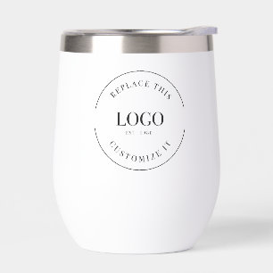 Business logo Custom QR code website Professional Thermal Wine Tumbler