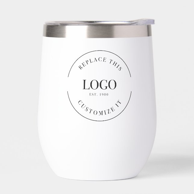 Business logo Custom QR code website Professional Thermal Wine Tumbler (Left)