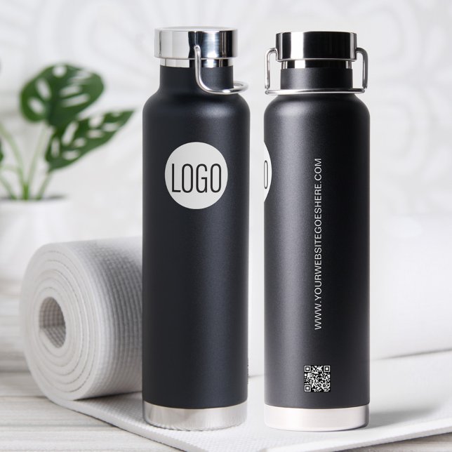 Business logo Custom QR code website professional Water Bottle (Creator Uploaded)