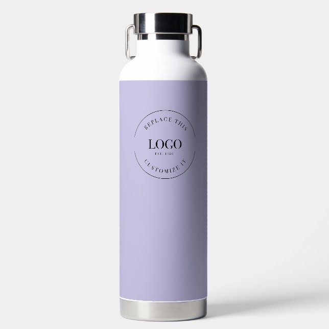 Business logo Custom QR code website purple Water Bottle (Front)