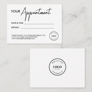 Business logo Custom Simple modern  Appointment Card
