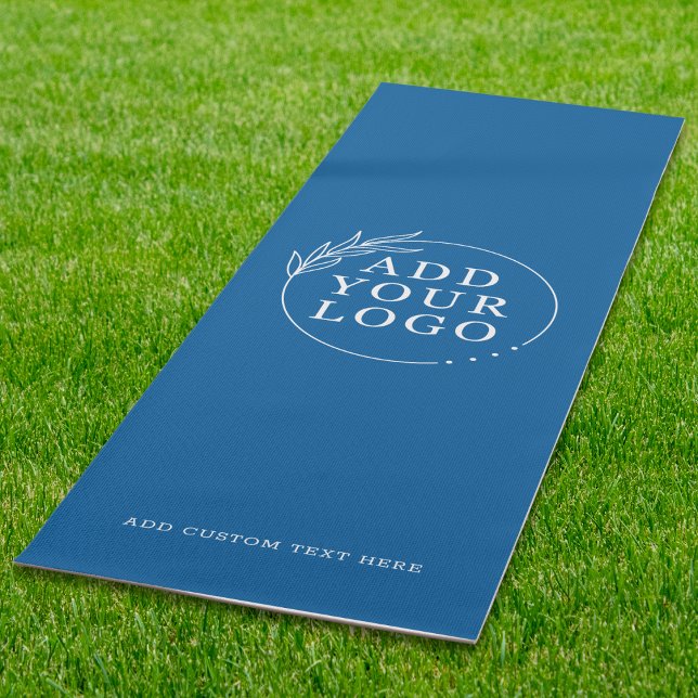 Business Logo Custom Text Branded Gift Ocean Blue Yoga Mat (Creator Uploaded)