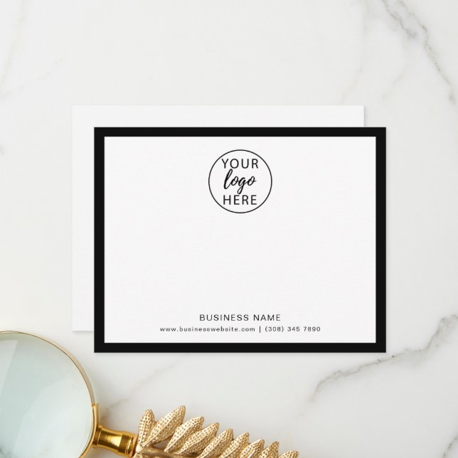 Business Logo Custom thank You Note Card (Front/Back In Situ)