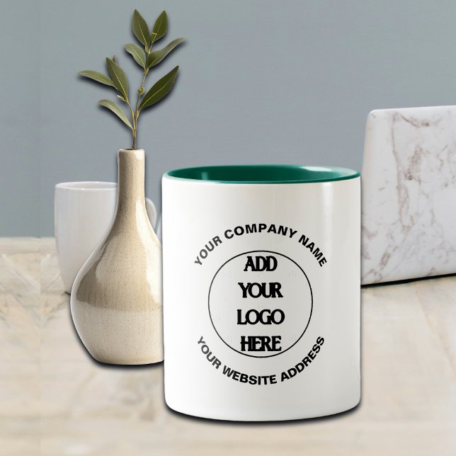 Business Logo Custom  Two-Tone Coffee Mug (Creator Uploaded)
