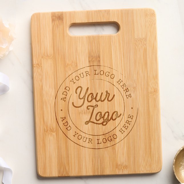 Business Logo Custom Vintage Wooden Engraved Cutting Board (vintage cool funny branded logo handmade cutting board)