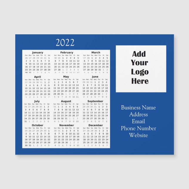 Business Logo Customer Appreciation 2022 Calendar  Magnetic Invitation (Front)