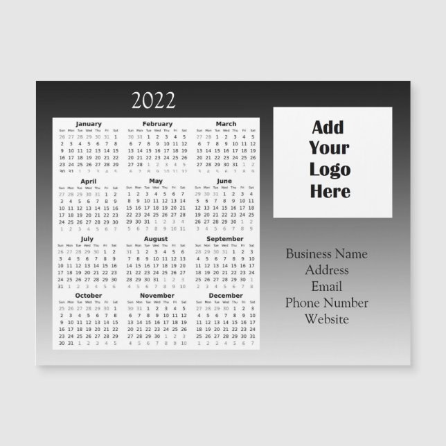 Business Logo Customer Appreciation 2022 Calendar  Magnetic Invitation (Front)