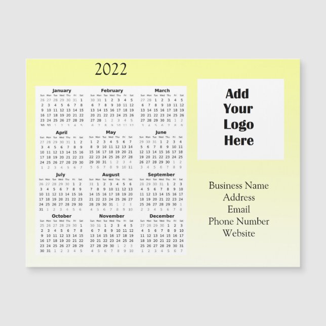 Business Logo Customer Appreciation 2022 Calendar Magnetic Invitation (Front)