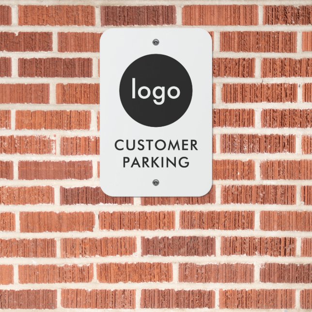 Business Logo Customer Parking Metal Sign (In Situ(Brick))