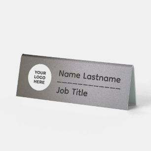 Business logo Desk Name Plate with job title Table Tent