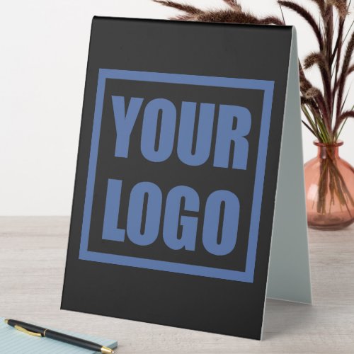 Business Logo Desk Sign Double Sided Black