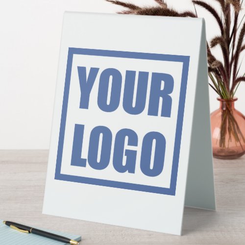 Business Logo Desk Sign Double Sided White