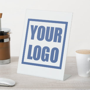 Business Logo Desk Sign White