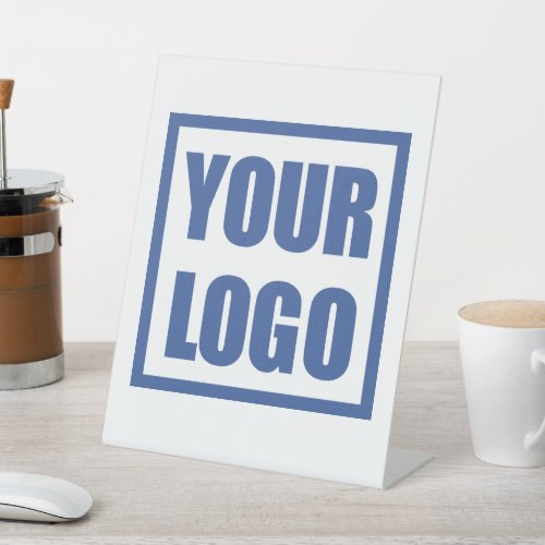 Business Logo Desk Sign White