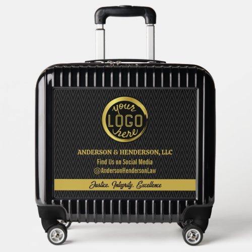 Business Logo DIY Promotional Branding Gold Black Luggage