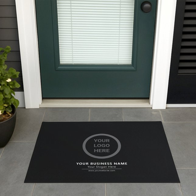 Business Logo Doormat | Black Minimal Entryway Mat (Creator Uploaded)