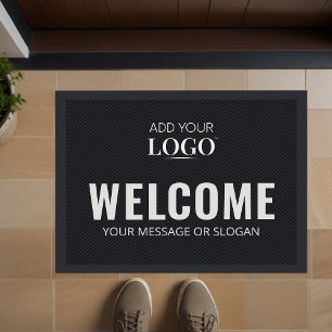 Business Logo Doormat Black Modern Front Door Mat