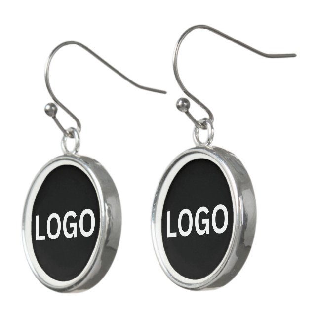 Business Logo  Earrings (Angled)
