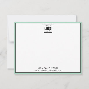 Business Logo Editable Brand Color Green Border Note Card
