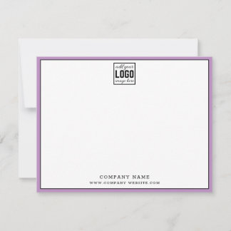 Business Logo Editable Brand Color Purple Border Note Card